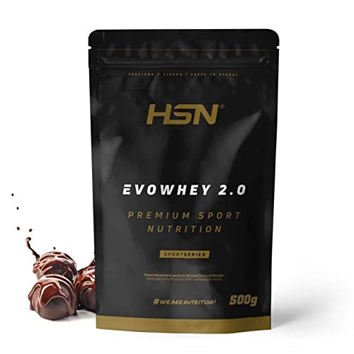 Los 10 Mejores Concentrados de Proteína de Suero sin Aspartamo en Amazon - Guía de Compra 2025 9 Concentrado de Proteína de Suero de HSN Evowhey Protein 2.0 | Sabor Doble Chocolate 500 g = 17 Tomas por Envase | Whey Protein Concentrate | No-GMO, Vegetariano, Sin Gluten ni Soja