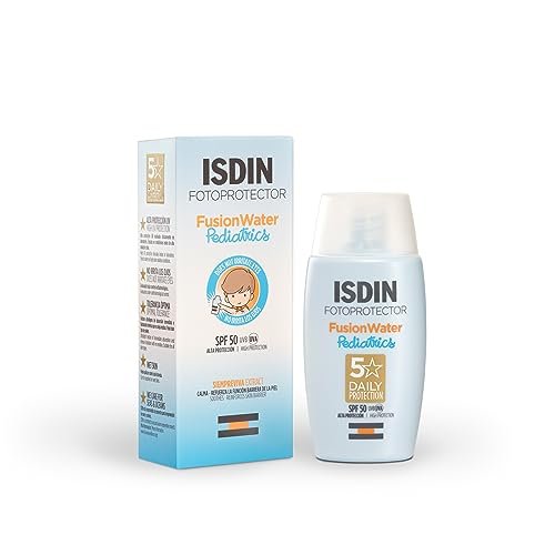 ISDIN - Fusion Water Pediatrics Fotoprotector SPF 50 - Protector solar facial para niños, 50 ml