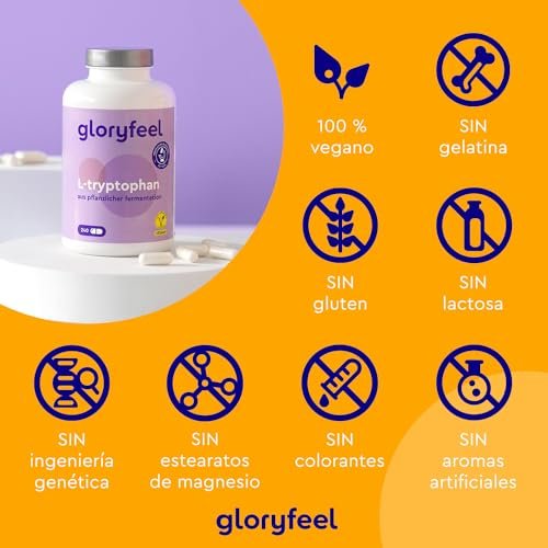L-Triptófano 500 mg - 240 Cápsulas para 8 meses - Estrés, Insomnio - Triptófano puro procedente de fermentación natural - Alta dosificación - Probado en laboratorio, sin aditivos 4 L-Triptófano 500 mg - 240 Cápsulas para 8 meses - Estrés, Insomnio - Triptófano puro procedente de fermentación natural - Alta dosificación - Probado en laboratorio, sin aditivos - Imagen 4