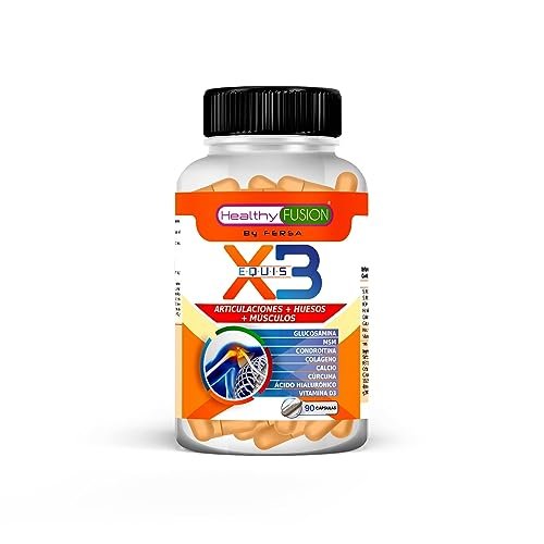 Productos y Pastillas para la Ansiedad Sin Receta Médica 28 Healthy Fusion X3 Cúrcuma Con Glucosamina, Condroitina Y Colágeno | Potente Antiinflamatorio Y Analgésico Natural | Elimina El Dolor En Músculos | Articulaciones Y Huesos | 90 Cáps