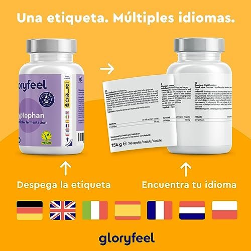 L-Triptófano 500 mg - 240 Cápsulas para 8 meses - Estrés, Insomnio - Triptófano puro procedente de fermentación natural - Alta dosificación - Probado en laboratorio, sin aditivos 6 L-Triptófano 500 mg - 240 Cápsulas para 8 meses - Estrés, Insomnio - Triptófano puro procedente de fermentación natural - Alta dosificación - Probado en laboratorio, sin aditivos - Imagen 6