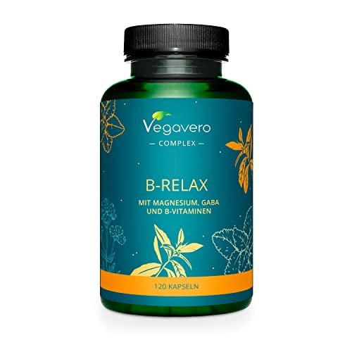 Qué tomar para la ansiedad y los nervios sin receta 14 B-Relax Vegavero® | Durante 4 meses | GABA + Valeriana + Magnesio + Zinco + Vitaminas B | Relajante Ansiedad, Concentración y Fatiga | Sin Aditivos | Vegano