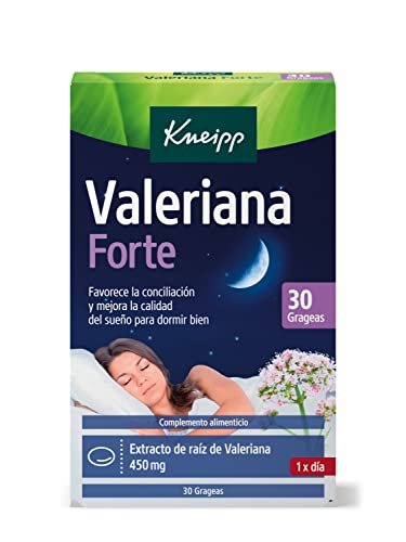 Kneipp Valeriana Forte Tranquilizante natural para dormir, Tabletas relajantes de valeriana, alivia el estrés y promueve el sueño, 30 tabletas (450 mg) 