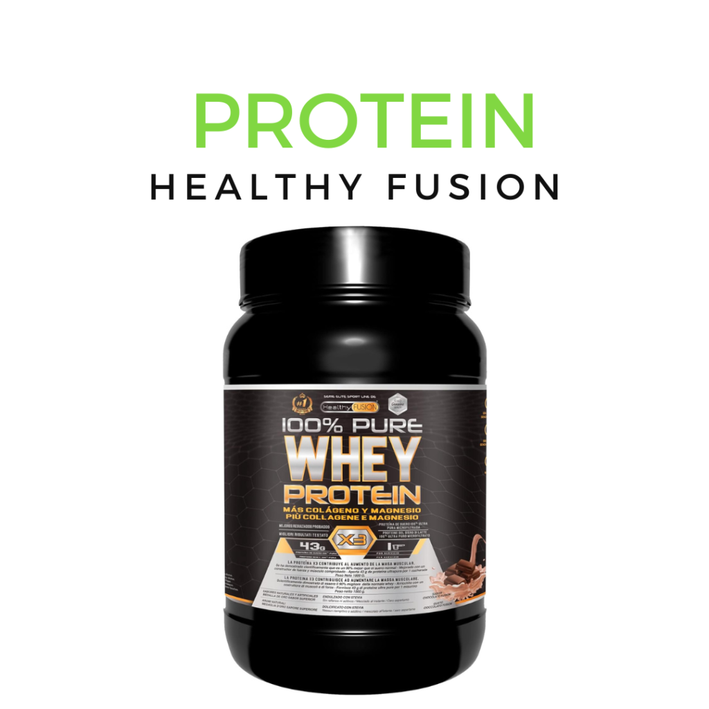 Healthy Fusion Whey Protein Proteína Whey pura con Colágeno + Magnesio Mejora tus entrenamientos - Proteínas para masa muscular en polvo