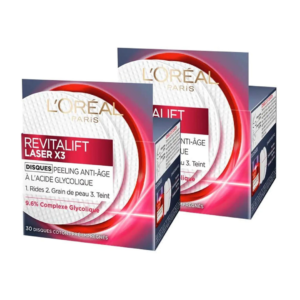 L'Oréal Paris - Discos Peeling Antiedad (x 30) - Revitalift Laser X3 - Ácido glicólico