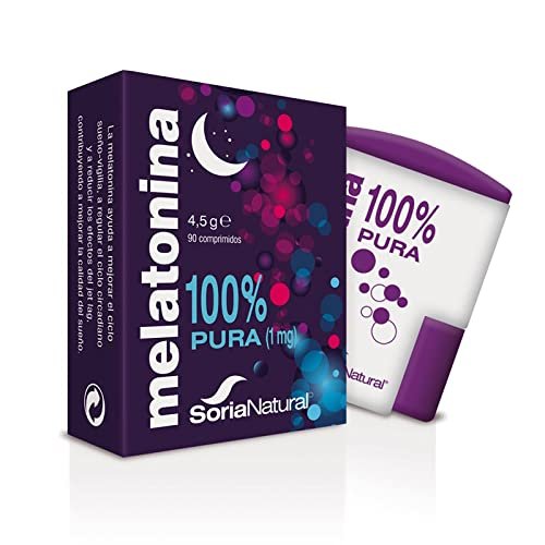 SoriaNatural - Melatonina - Complemento alimenticio - Regulación del sueño, insomnio - 90 comprimidos - Jet-lag